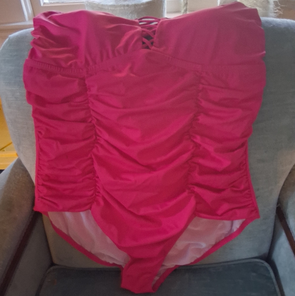 Torrid Red and Pink Swimsuit. Torrid SIZE 3